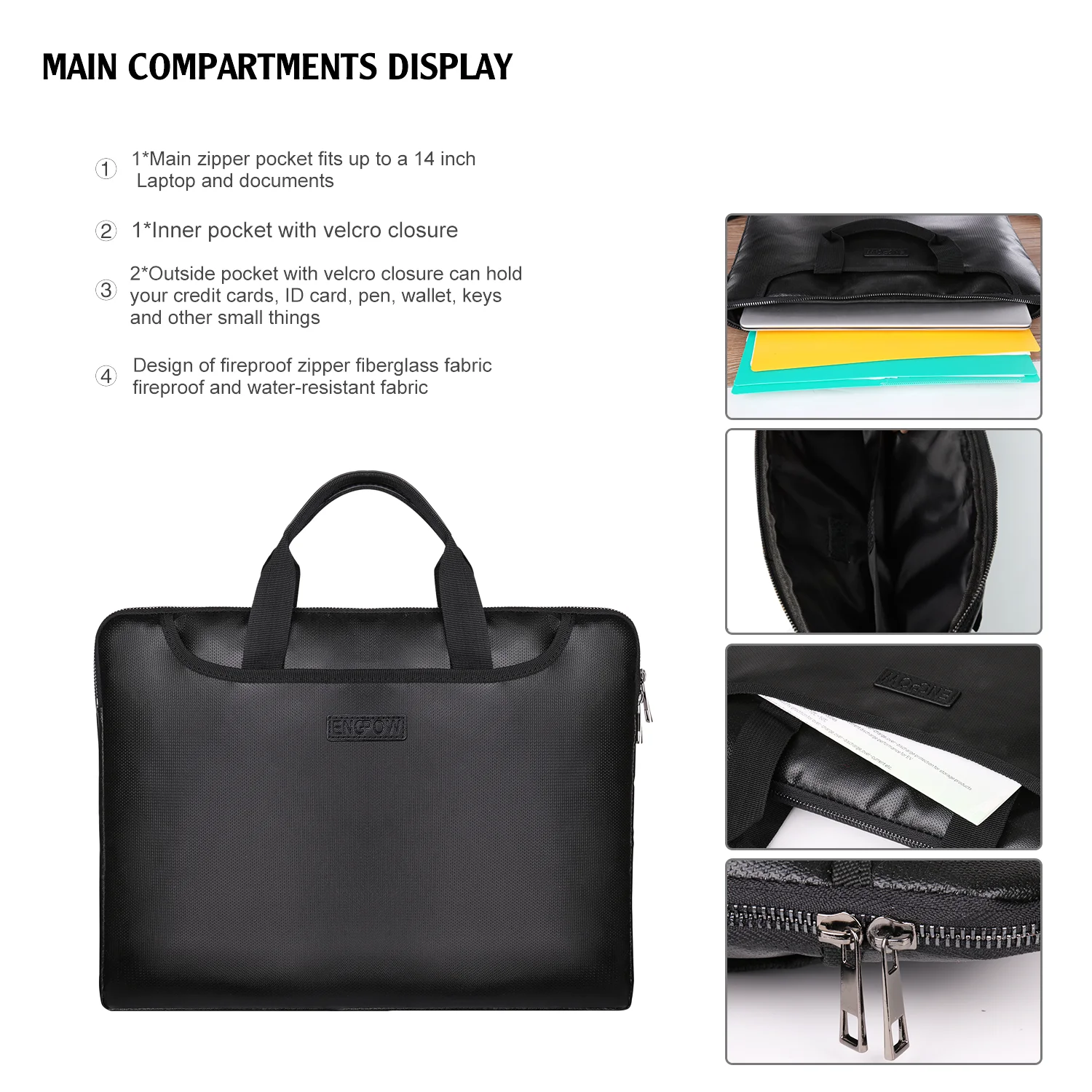 Upgraded Silicone Briefcase Fireproof And Waterproof Business Bag For