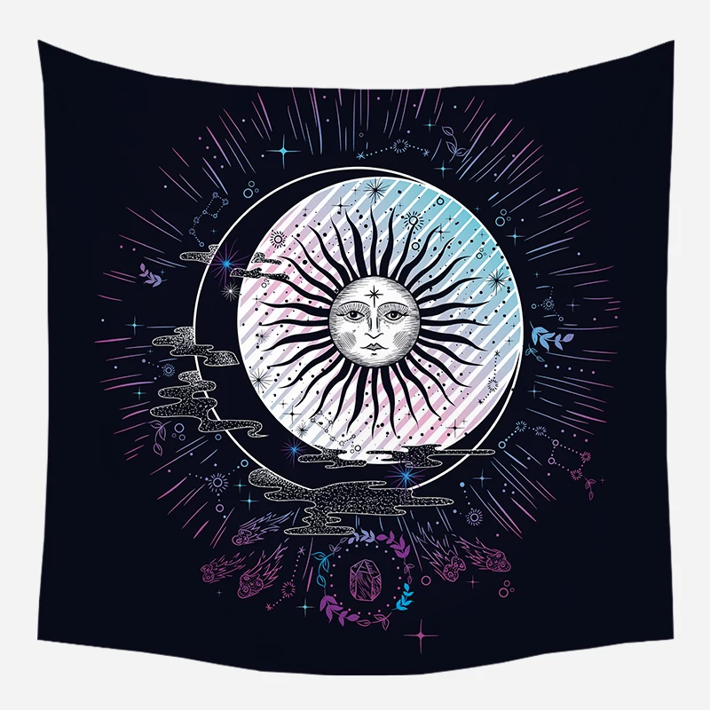 Cheap Factory Price sublimation tapestry star psychedelic wall hanging