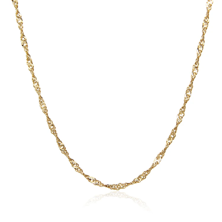 Water Ripple Stainless Steel Gold Chain