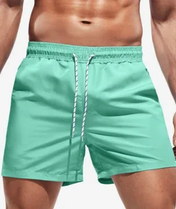 2026 OEM Manufacturer Customized Men's Quick Dry Breathable Board Shorts Plain Color Beachwear Swimming Trunks