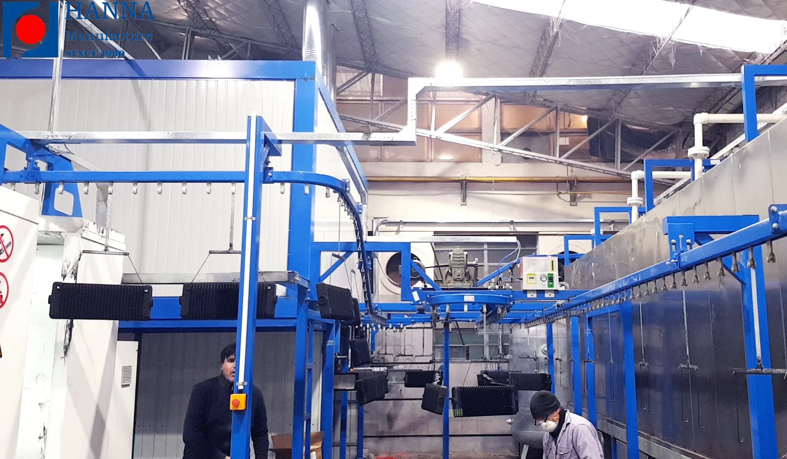 Automatic Overhead Conveyor Powder Coating Line for Lamps