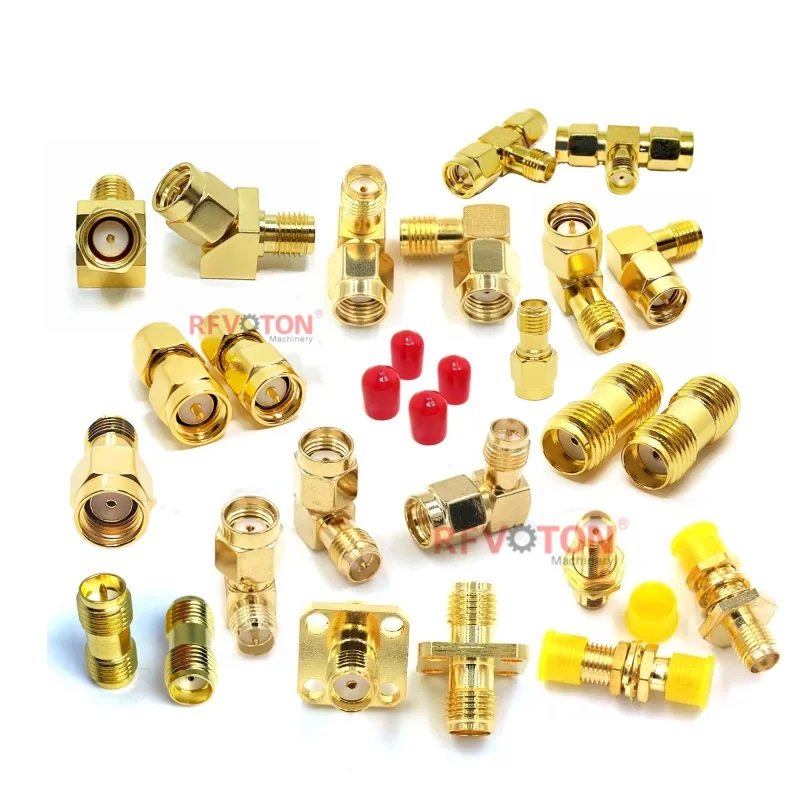 SMA Male Plug Female Jack to RP/SMA Male Plug Female Jack Flange Panel Mount Bulkhead 90 3 Way RF Coax Coaxial Adapter Connector