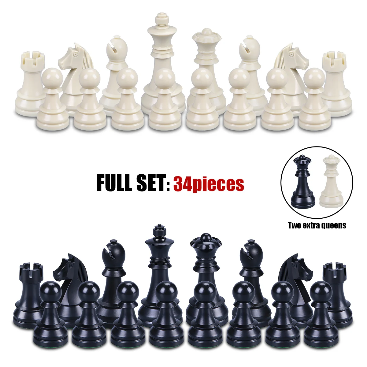 ABS triple weighted chess pieces hard broke heavy chess games pieces piezas  de ajedrez