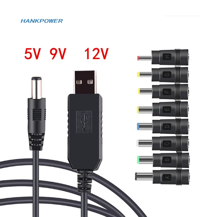 USB Power Boost Cord DC 5V to DC 5V / 9V / 12V Step up Module USB Converter Adapter Cable 2.1x5.5mm