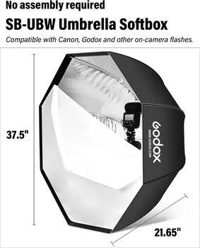 Godox 95cm Umbrella Convenient Flash Convenient Octagonal Softbox Lamp Studio LampStudio Softbox detail image