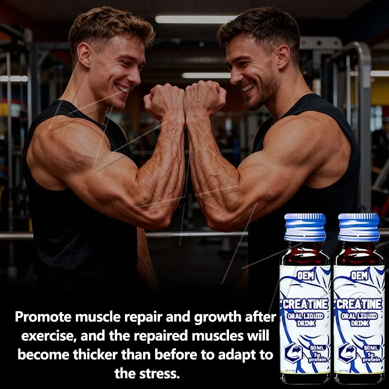 OEM Custom Creatine Monohydrate Liquid Drink Muscle Growth & Energy Recovery with BCAA and Herbal Supplements - Image 3