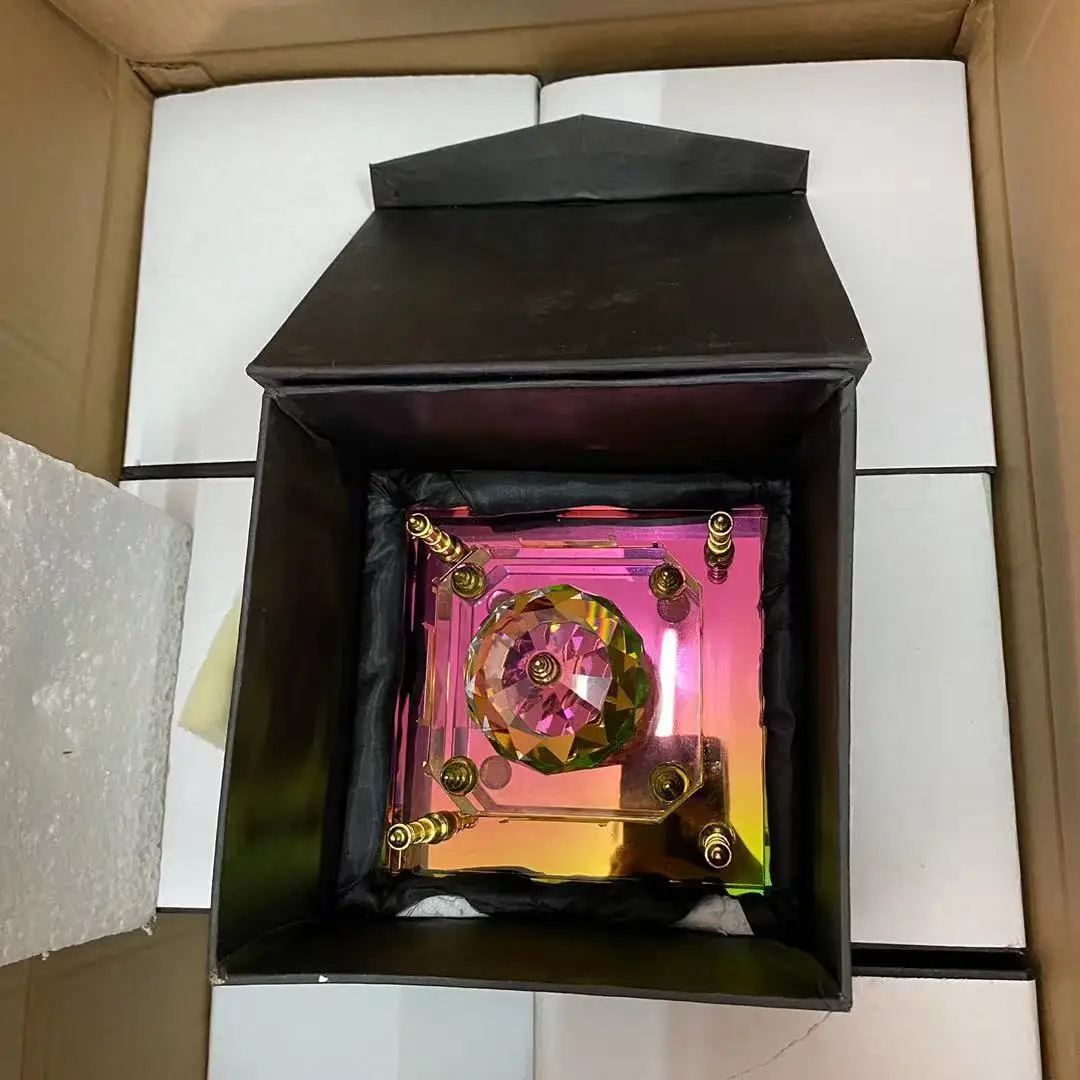 HIGH QUALITY Gold Plated Crystal Glass Taj Mahal Model Indian Tourist Souvenirs Gifts