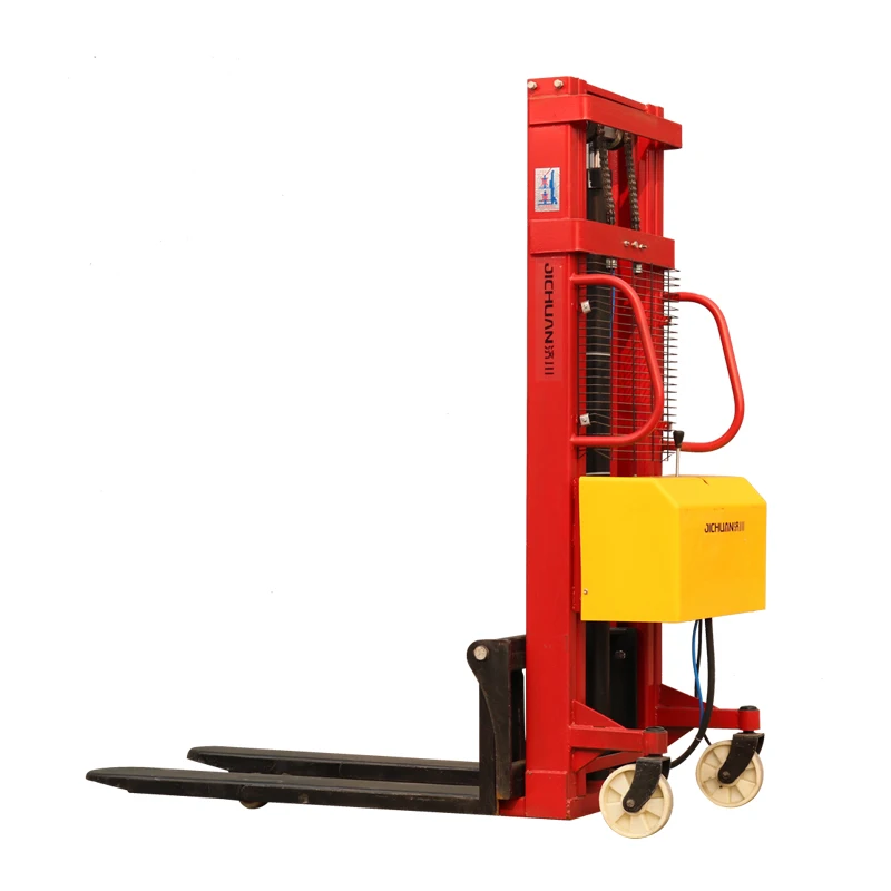 Semi-electric pallet stacker can work in narrow space electric stacker widely used in factories and workshops on sale