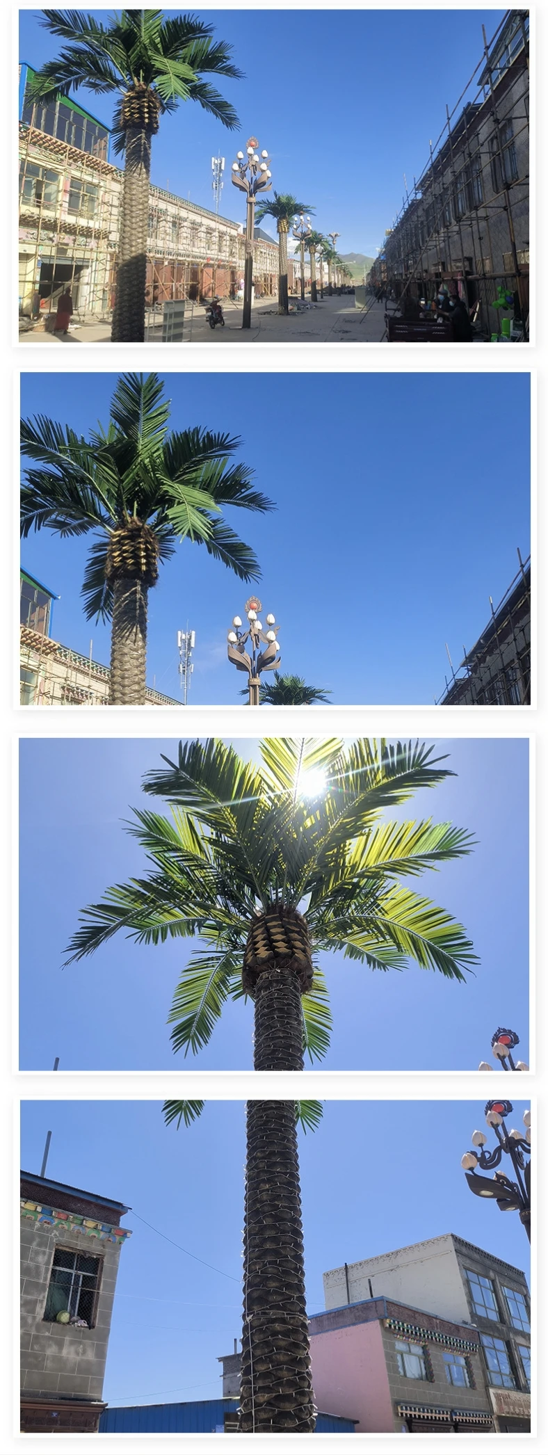 Customize Different Height Fake Outdoor Palm Trees Artificial Large
