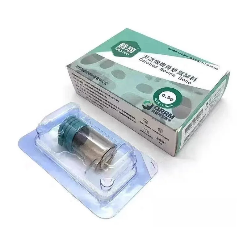 Pulvis pro Grafto Oseo Implantorum Dentalium, Pulvis Medicinalis Collagenos pro Reparatione, Materialis pro Grafto Oseo, Cementum Oseum Absorbibile et Regeneratum