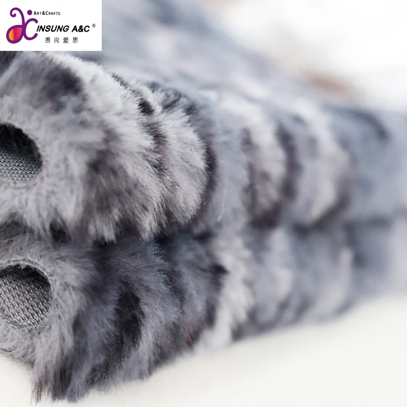 Дешевая Экологически чистая плюшевая ткань из искусственного кроличьего меха для одежды и домашнего текстиля