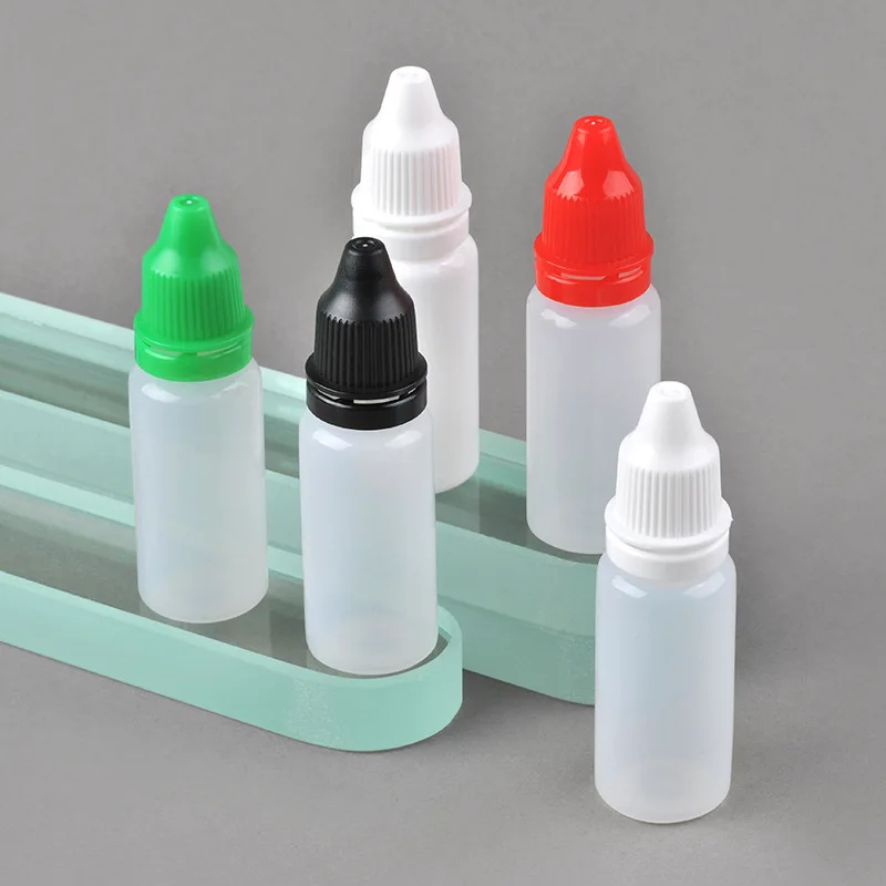 Wholesale 3 ml 5 ml 10 ml 15 ml 20 ml 30 ml 50 ml and 100 ml PE Plastic Soft Eye Glue Squeeze Dropper Bottles