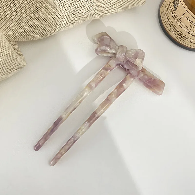 DOWELL Корейский простой ретро Модный Леопардовый ацетат U-образный бант для волос для женщин