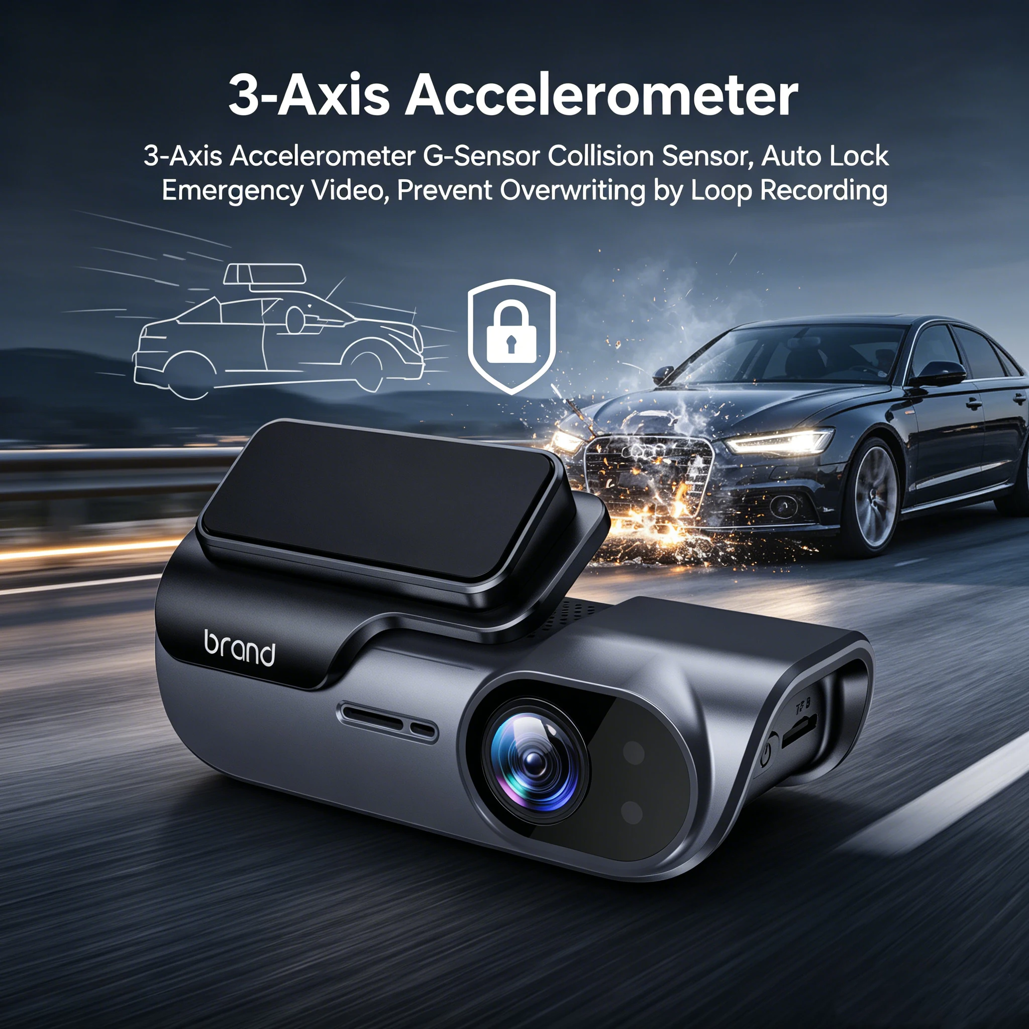 VS1136 Hot Sale Front/Rear Dual Lens Car DVR Dash Cam 4K UHD 1080P Auto Lock Emergency Video Easy Install Built-in WiFi/GPS