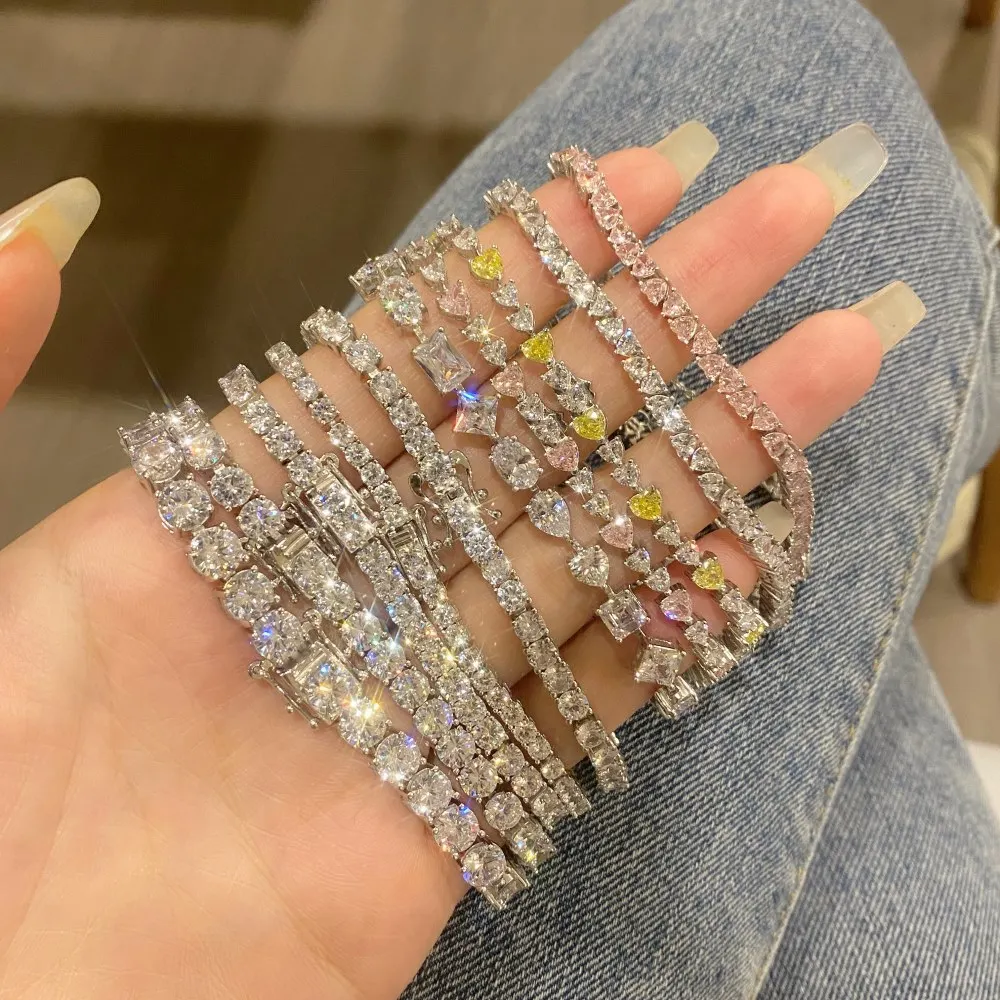 Pulseras personalizadas con abalorios de diamante para mujer - Main Image