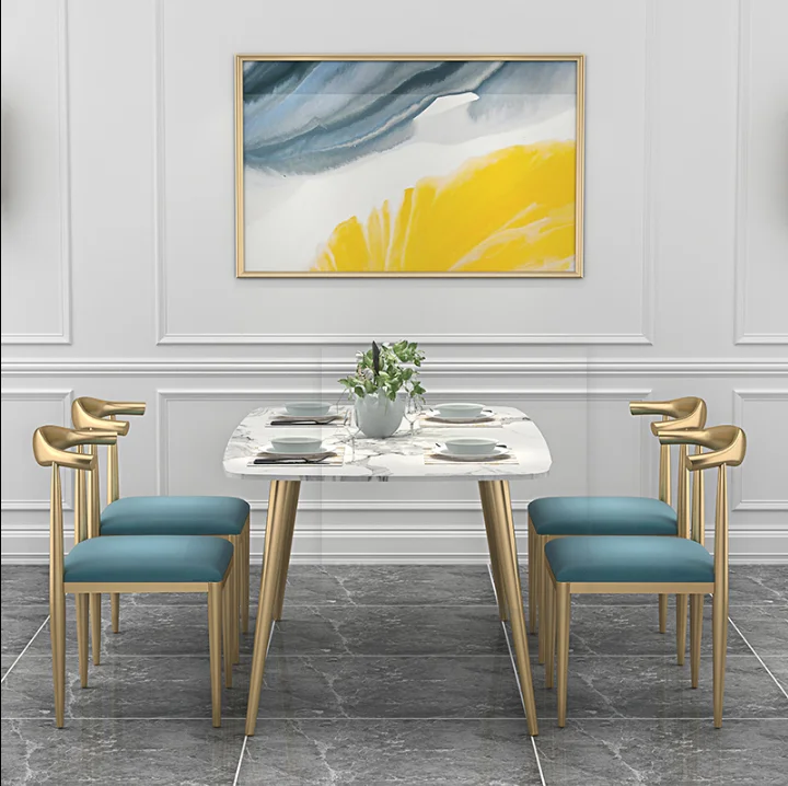 north europe marble table rectangle modern contracted table small family home