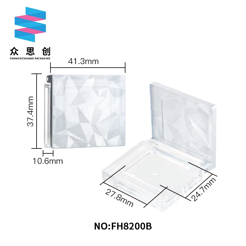 Новая Красивая Роскошная частная палитра теней для век индивидуальная пустая косметическая упаковка пластиковый квадратный футляр одной