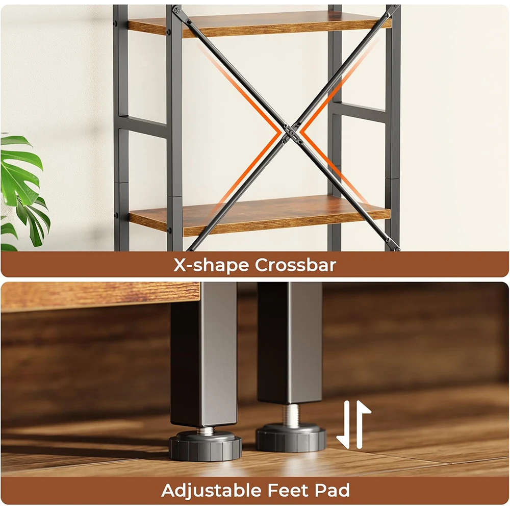 product triple 4 tier modern bookshelf bookcase with 11 open display shelves wide home office living room  bedroom storage-6