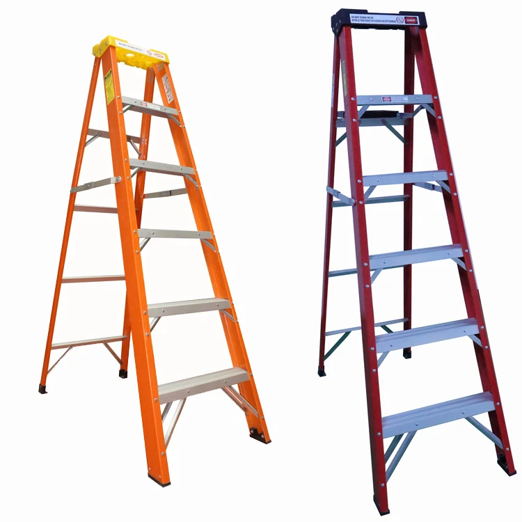 12 Meters Foldable FRP Step Ladders Insulated Slim Household Folding Stick Stabilisers Fiberglass Ladder EN131 Step Ladders