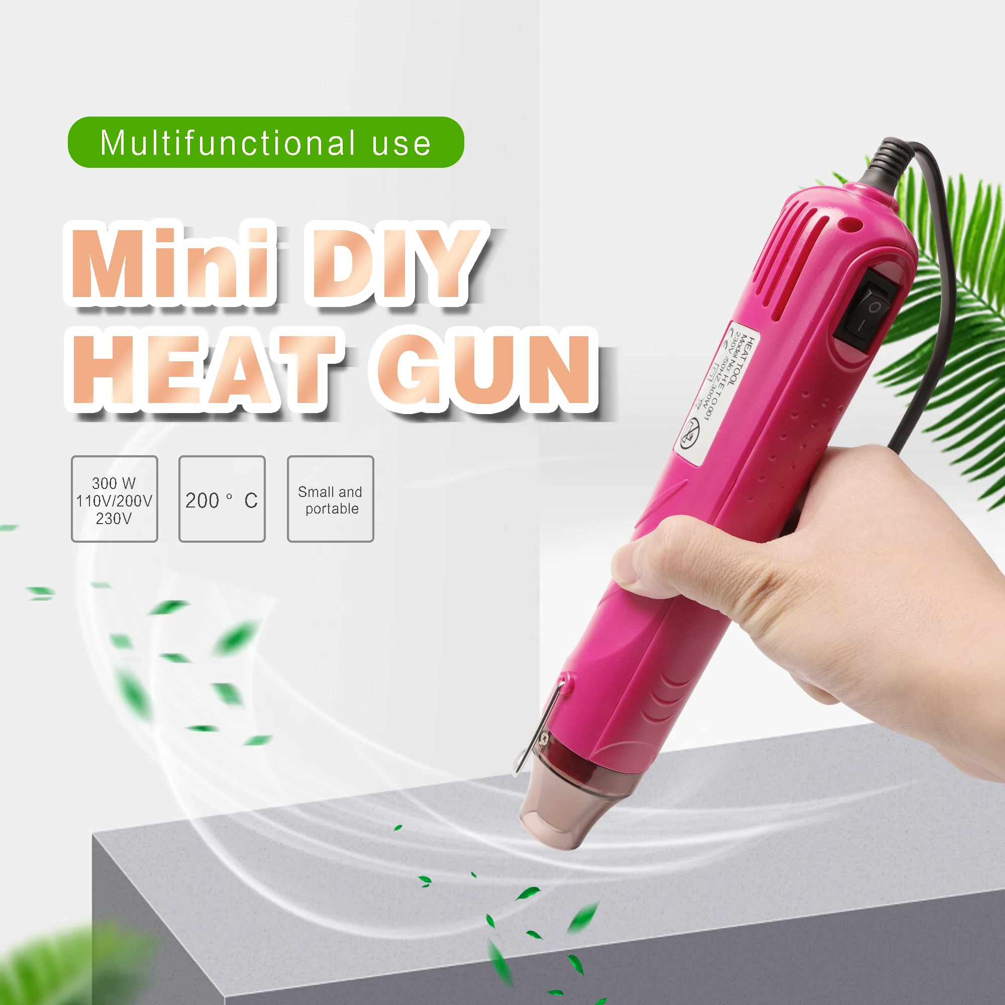 Mini Heat Gun, 300W Portable Heat Gun for Crafts, Fast Heating Handheld Hot  Air