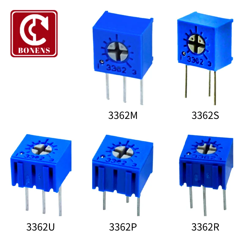 Lot De 50 Potentiomètres Réglables 3362P-104 - 100K Ohm, Taille 7x7x5 Mm - Pour Montage Traversant, Applications électroniques