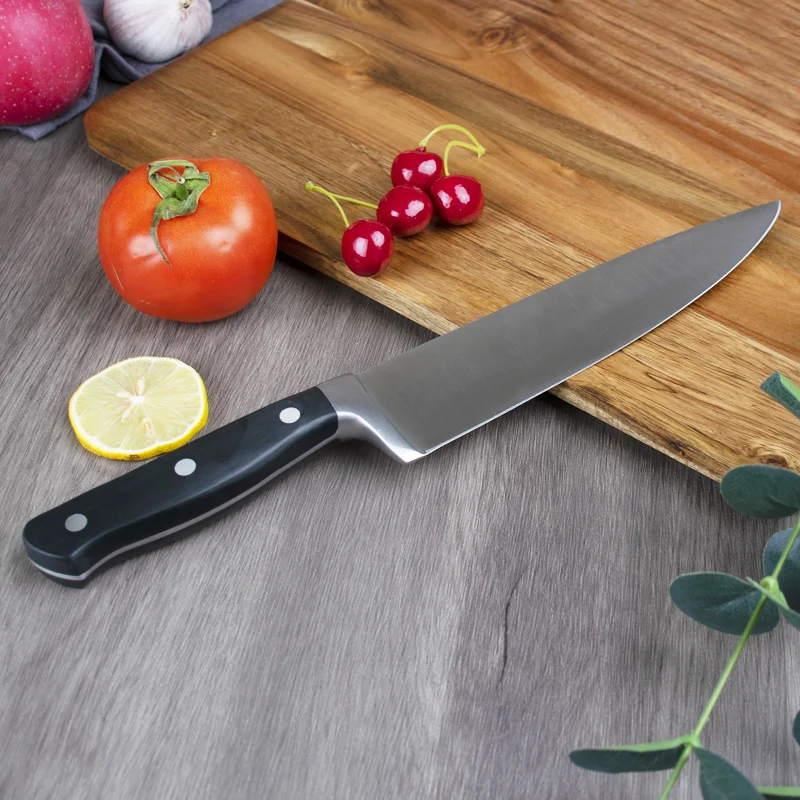 OEM 14pcs/Set Kitchen Cutting Tool Block Set Sharpener Stainless Steel Blade Wood Handle Kitchen Knife Set