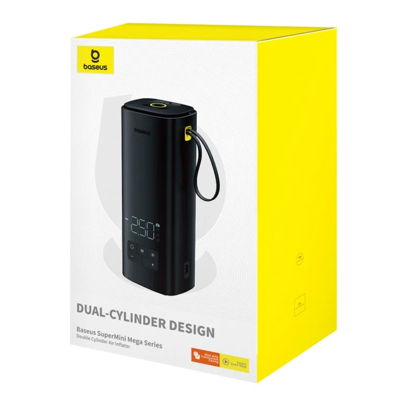 Baseus Smart Electric Dual Cylinder Compressor 120W Portable Faster Inflatable Car Tire Bicycle Motorcycle Pump