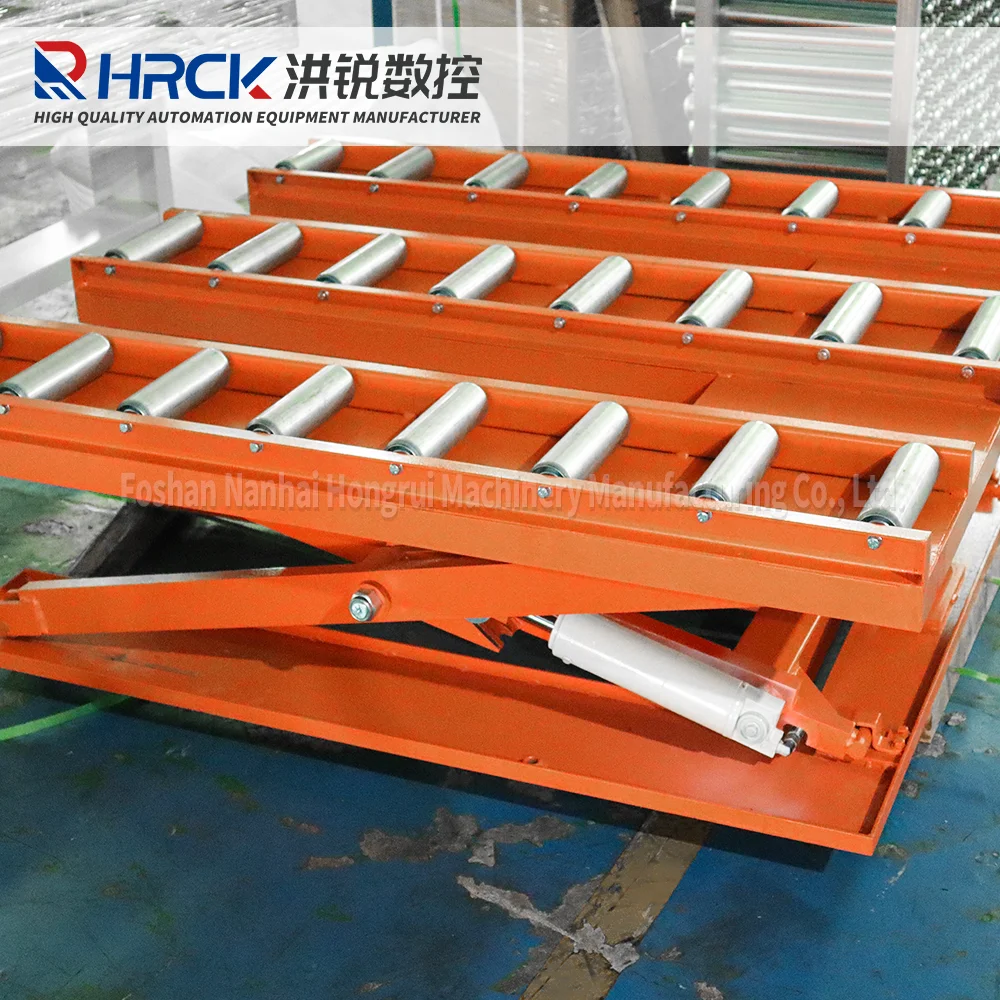 Hongrui 1T hydraulic scissor lift table with fixed-roller  lifter machine hydraulic