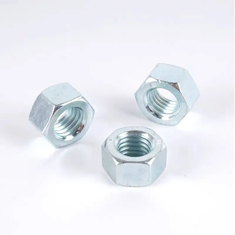 Grade 4 8 10 Carbon Steel Blue White Zinc DIN934 Hexagon Nut ISO Standard for Mining and Automotive Industry Applications