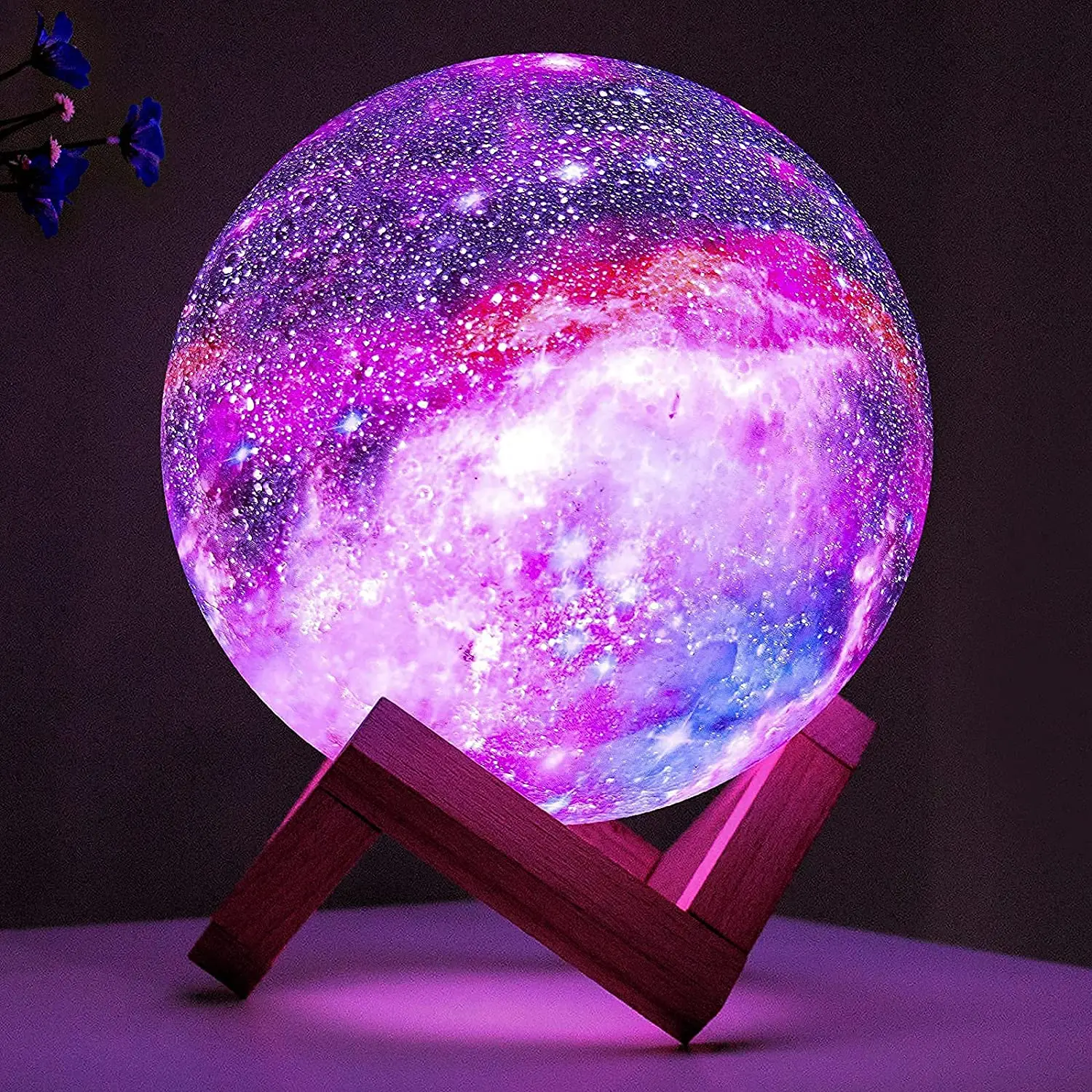 3D Smart 16 Colors Brightness Changeable Usb Rechargeable Led Moon Night Light 3D Print Creative Color Gift Led Moon Lamp