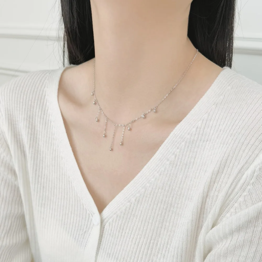 KAKODIY new fashion jewelry 925 sterling silver chain tassel necklace beads tassel pendant necklace customizable jewelry detail 3