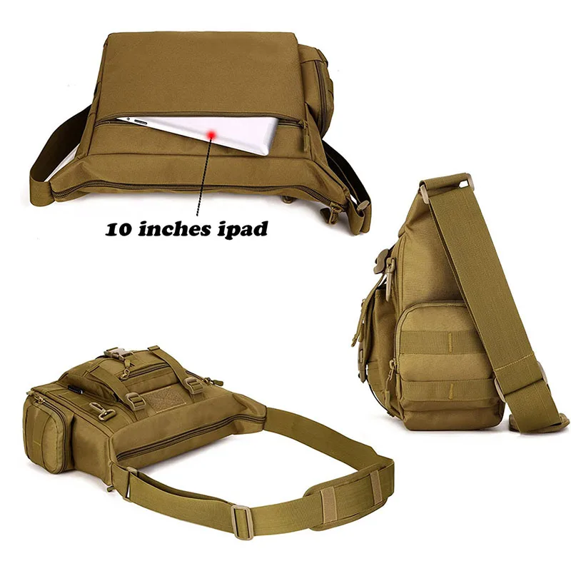 Large Capacity Tactical Messenger Bag Casual Tactical Chest Pack Outdoor Travelling Hunting Crossbody Shoulder Bag