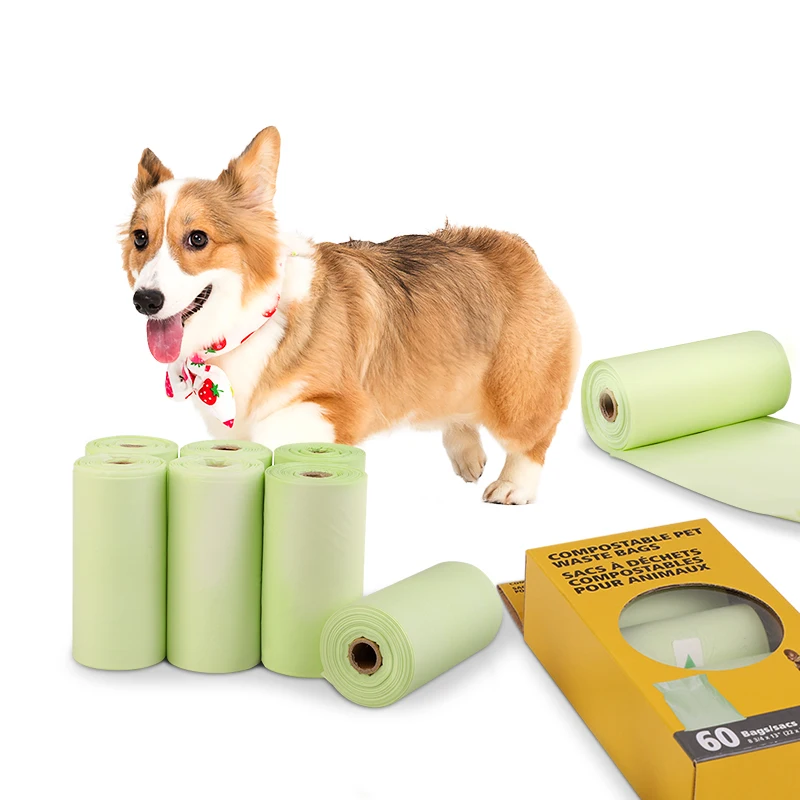 Custom Logo Biodegradable Dog Bags to Collect Poop Plastic Compostable Pack Dog Waste Dog Poop Bags