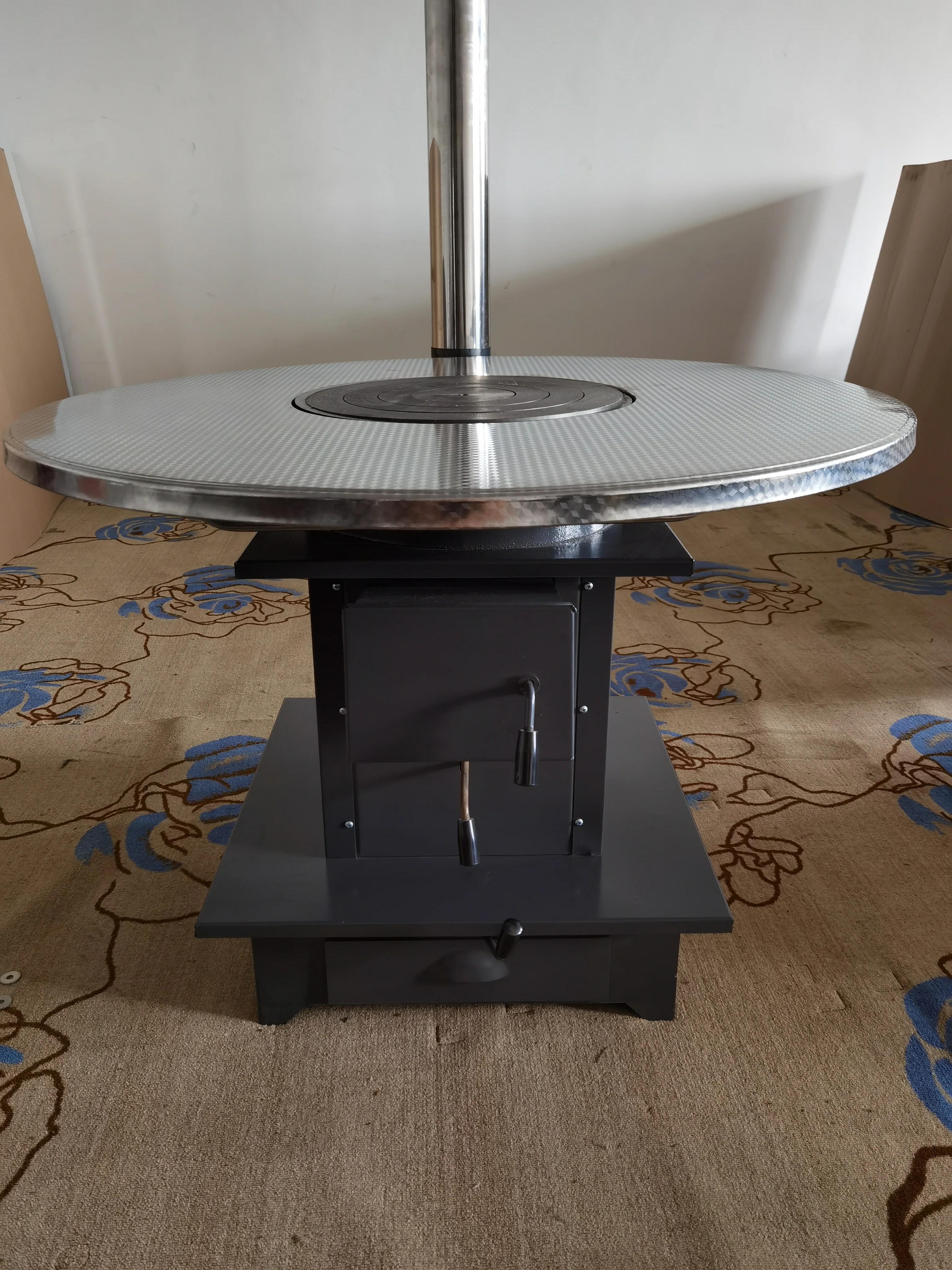 Hot  Drawing Process Design High Burning Rate  Firewood Stove Smokeless Kitchen Steel Cooking Wood Burning Stove with Oven