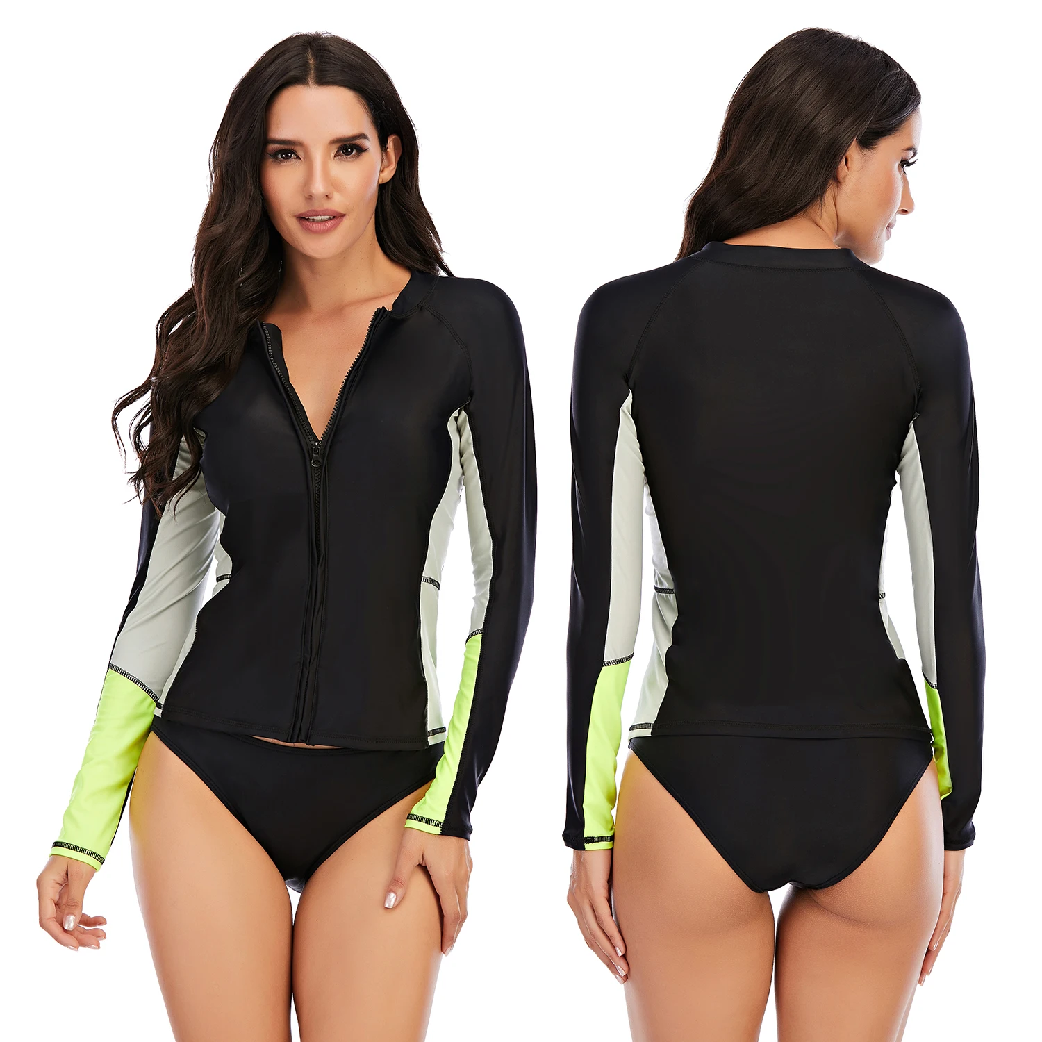 Women's UV Sun Protection Long Sleeve Rash Guard Wetsuit Swimsuit Top