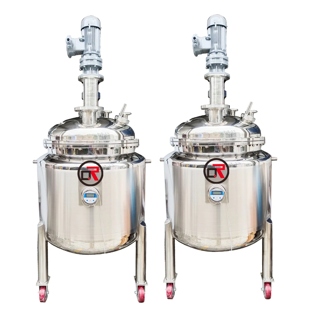 Jacketed Mixing tank With Heating Neutralization Cone Bottom tank Water tank Level Indicator Cosmetic Homogenizer Mixer Cream