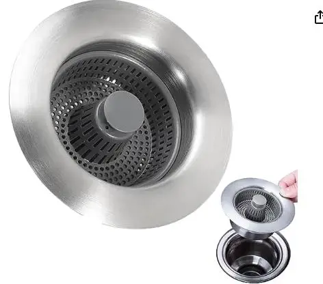Edelstahl-Abflussfilter (7,7 Cm) - Haarfänger Für Spüle & Badewanne - 90 Löcher, Einfach Zu Reinigen