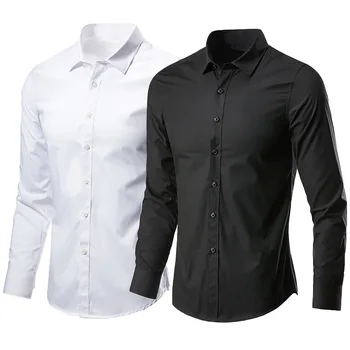 Custom kemeja camisas de vestir tuxedo shirts formal shirts and pants combination white men's autumn blouses & solid shirts