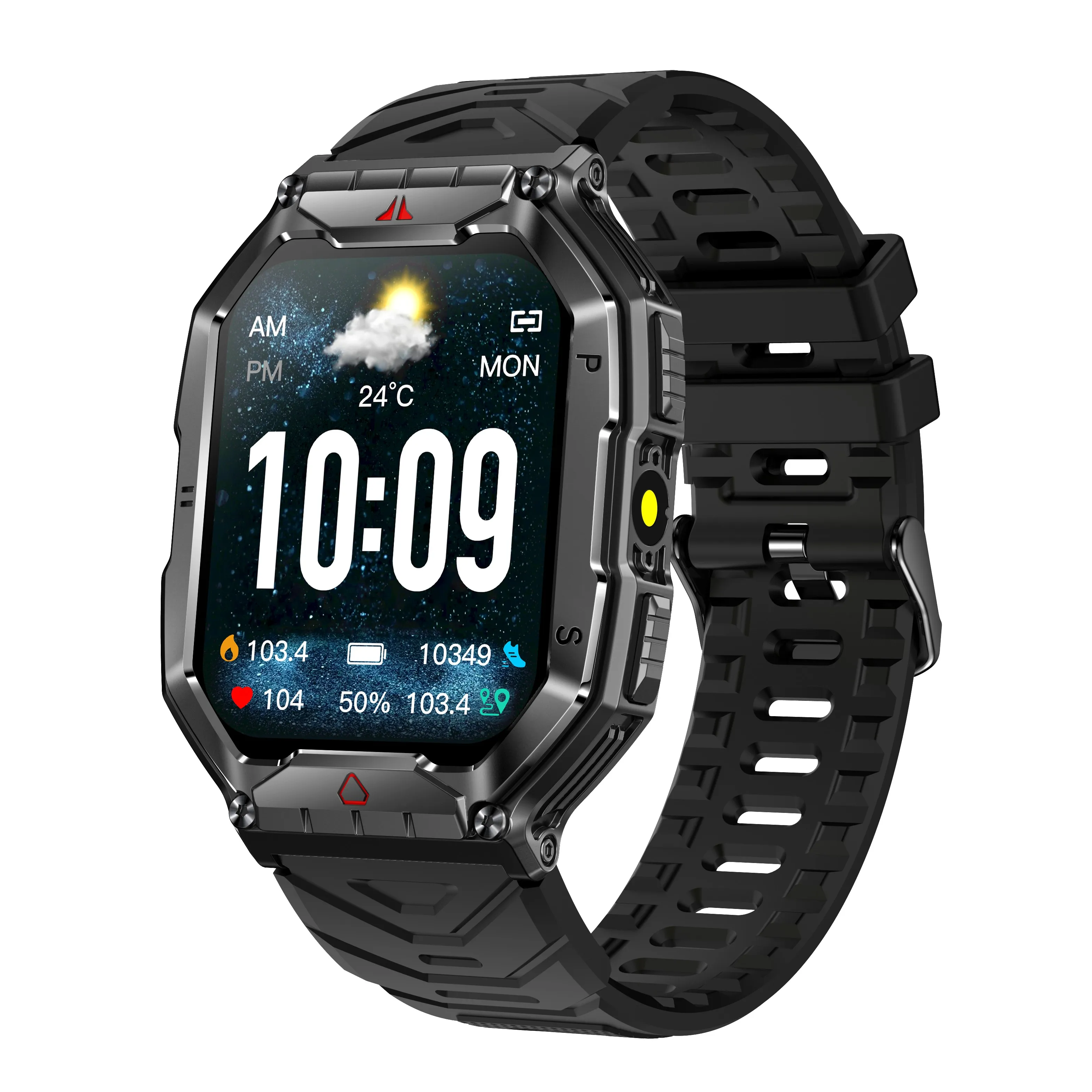 2025 Outdoor Sports Smart Watch for Men 650mAh BT Call Compass Waterproof Blood Oxygen Heart Rate Monitoring KR82 Smartwatch