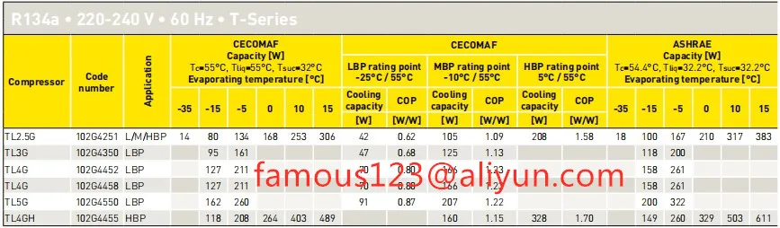 Low Back Pressure Secop Piston Refrigerator Compressor Tl3g,Tl4g,Tl5g ...