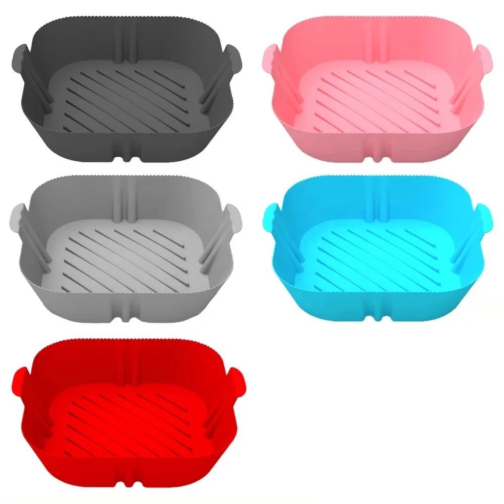 1pc Silicone Pot Rectangle Oven Air Fryer Baking Tray Mold Basket
