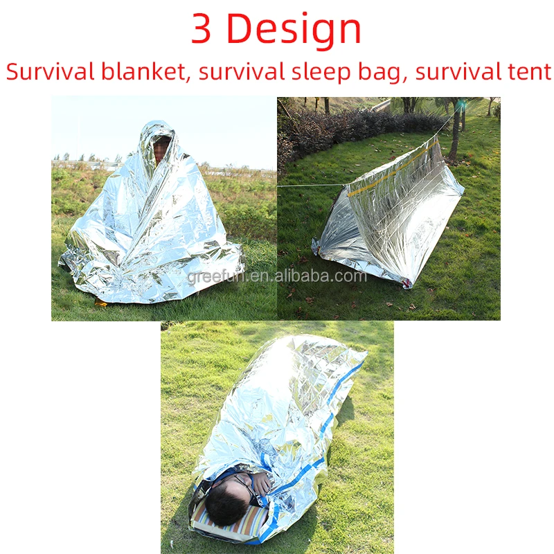 Portable Emergency Tent Outdoor Camping Emergency Blanket Sleep Bag  Waterproof Heat Insulation Survival Rescue Temporary Shelter