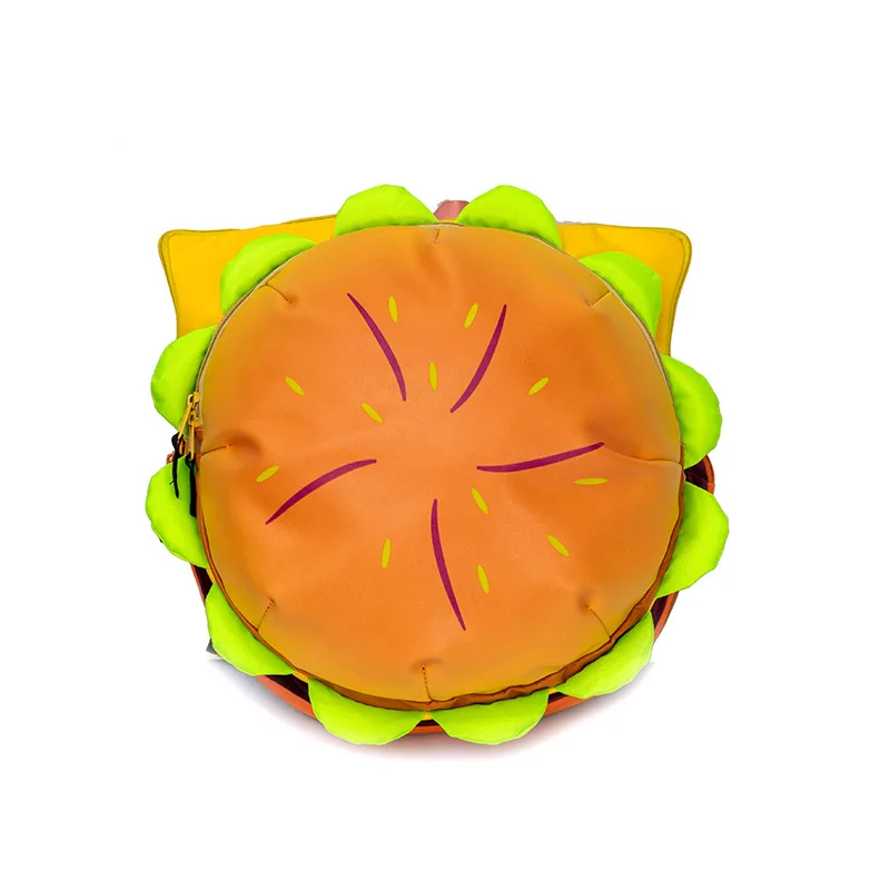 Campus Style Funny Cartoon Round Hamburger Shape PU School  display picture 2