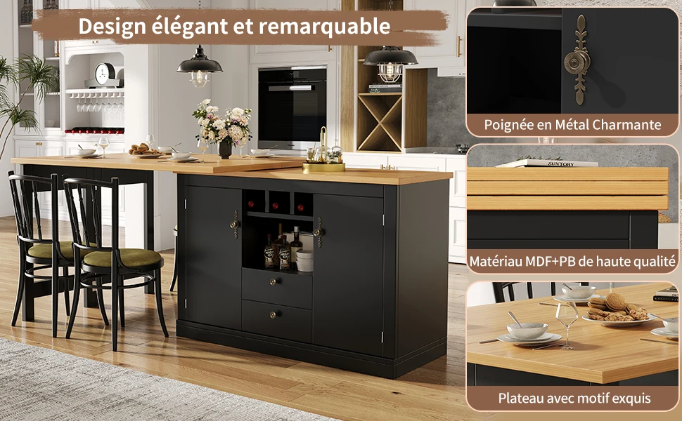 Table bar sideboard espace de rangement généreux