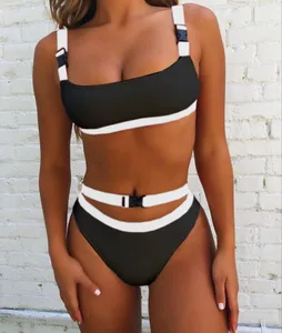 New Black Red White Color Sexy Thong Micro Bikinis Women Swimsuits Push up Buckle Swimwear Female Bikini Set Bathing Suit