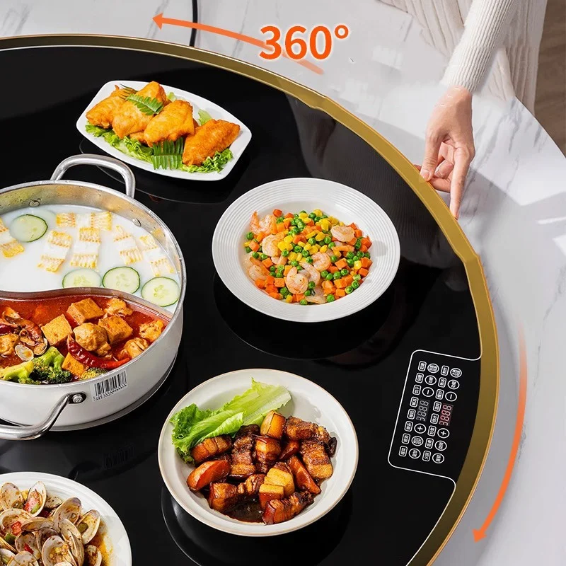 Multifunctional Round Rice Warming Plate Dining Table Heating Ultra-thin Electric Rotating Household Intelligent Warming Plate 4