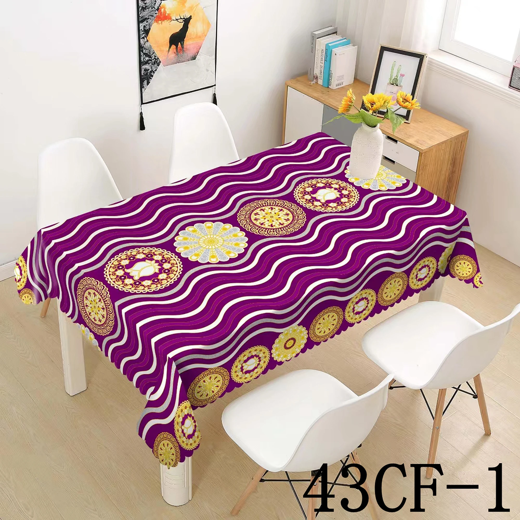 Golden Tablecloth  Plastic Rolls  Pvc Table Cover