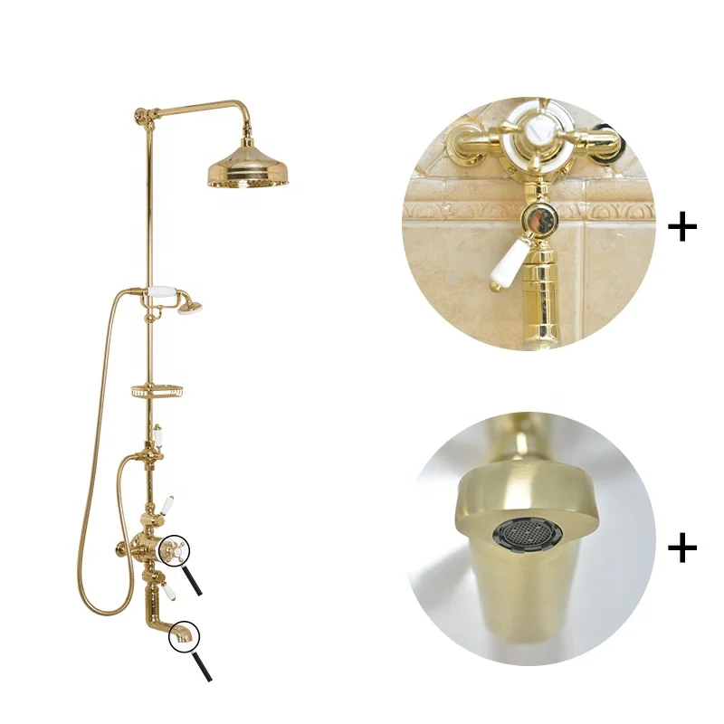 Traditional Brass Triple Function Exposed Thermostatic Shower System supplier