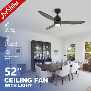 1stshine LED Ceiling Fan Bedroom Decorative Energy Saving DC Copper Motor 52 Inches Ceiling Fan with 3 Color LED Light