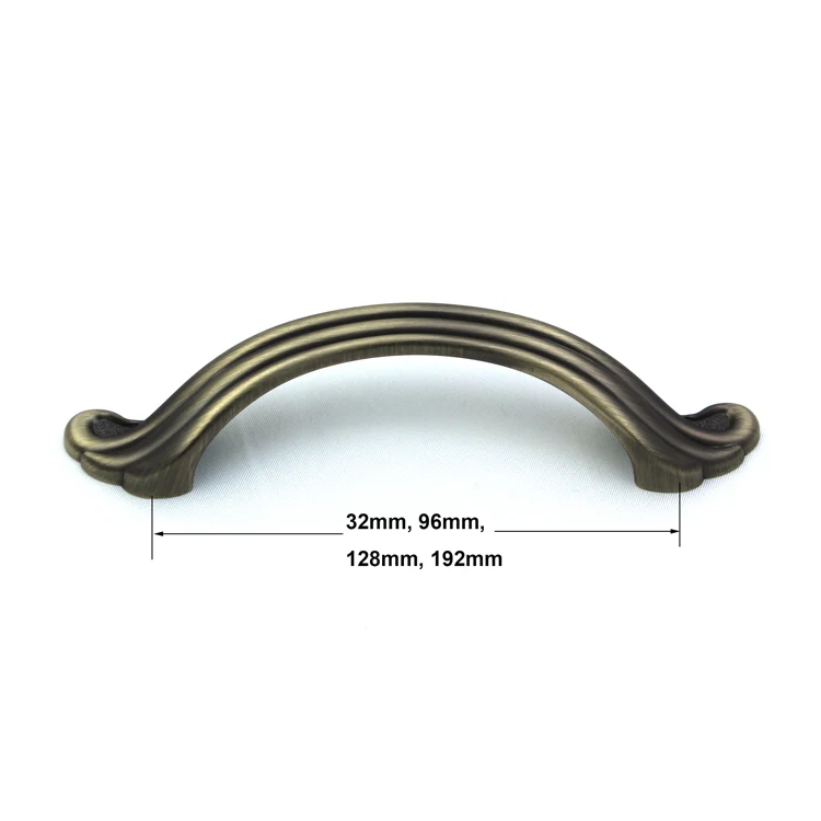 Zinc alloy fancy carving vintage handle classic design wooden glass door handles furniture drawer handle